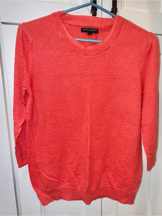 Banana Republic Sweaters - Banana Republic Coral Crew Neck Heathered Slub Sweater M